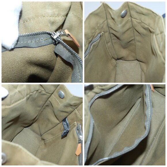 HERMES Fourre Tout PM Hand Bag Canvas Green Gray Auth - Picture 15 of 16